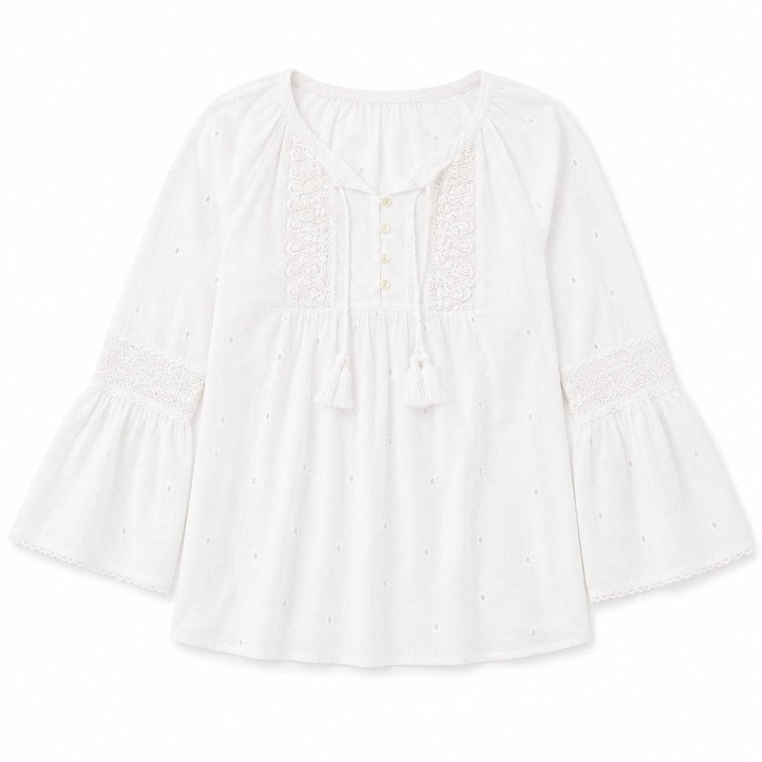 Bella Tu Eyelet Peasant Top-Women's Clothing-White-XS-Kevin's Fine Outdoor Gear & Apparel