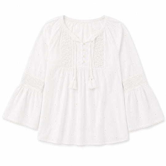 Bella Tu Eyelet Peasant Top-Women's Clothing-White-XS-Kevin's Fine Outdoor Gear & Apparel