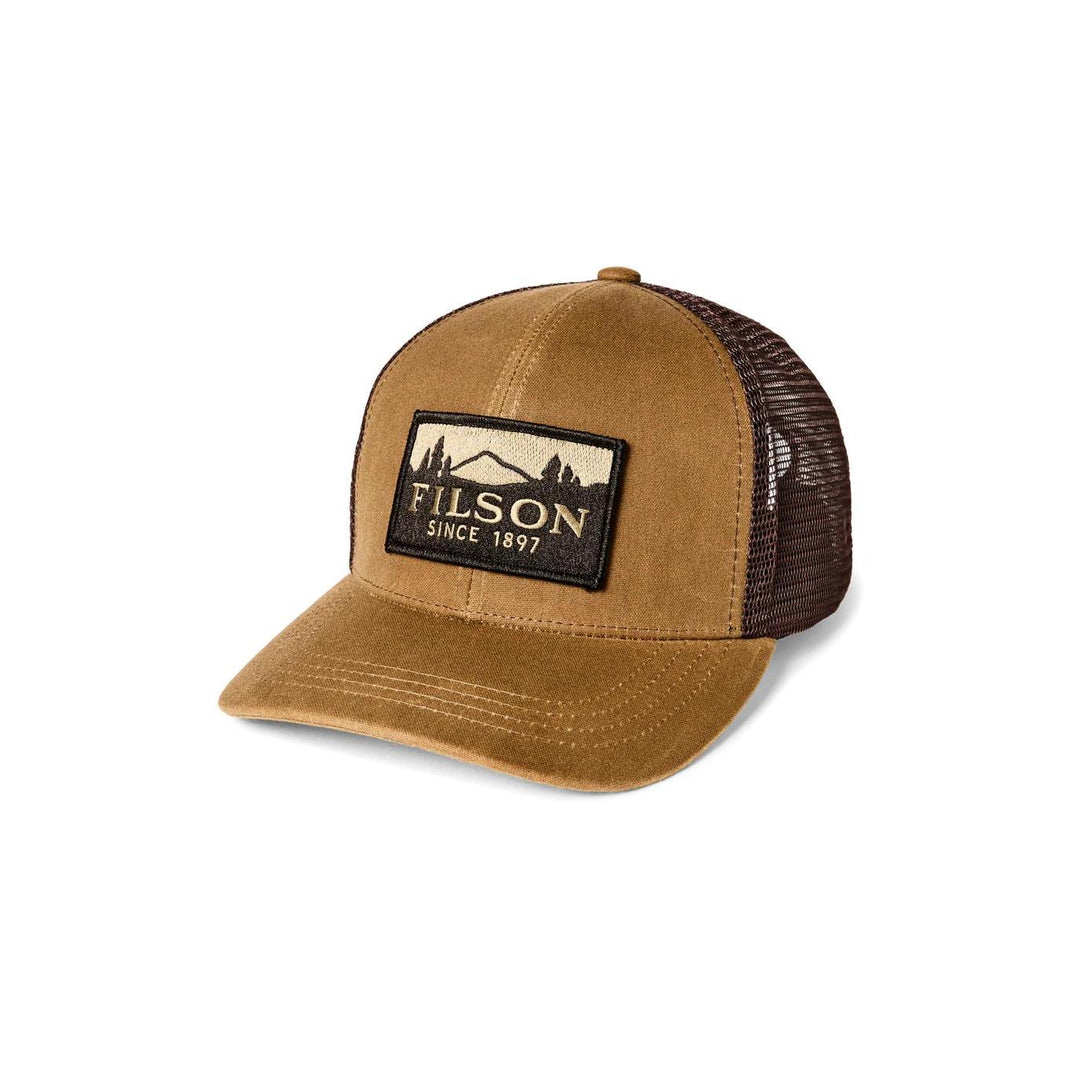 Filson Scenic Waxed Logger Mesh Cap-Men's Accessories-Dark Khaki-Kevin's Fine Outdoor Gear & Apparel