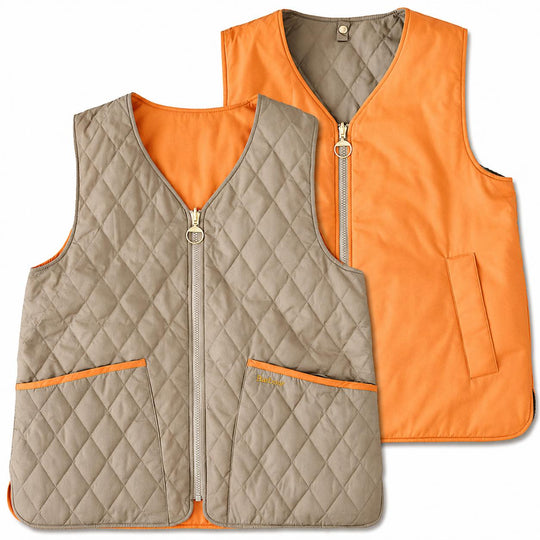 Barbour Reversible Liner-Women's Clothing-Timberwolf/Marigold-US 4/UK 8-Kevin's Fine Outdoor Gear & Apparel