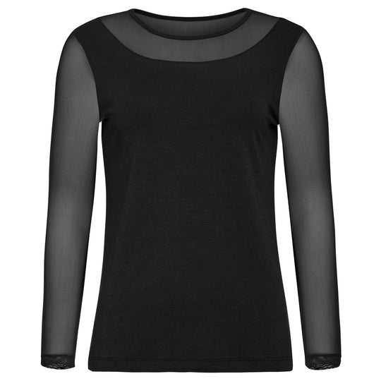 Anatomie Kim Mesh-Sleeve Top in Pima Modal-Women's Clothing-Black-XS-Kevin's Fine Outdoor Gear & Apparel