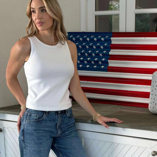 Erin Gray Luxe Elevated "Perfect Length" Ribbed High Neck Tank-Women's Clothing-Ivory-XS-Kevin's Fine Outdoor Gear & Apparel