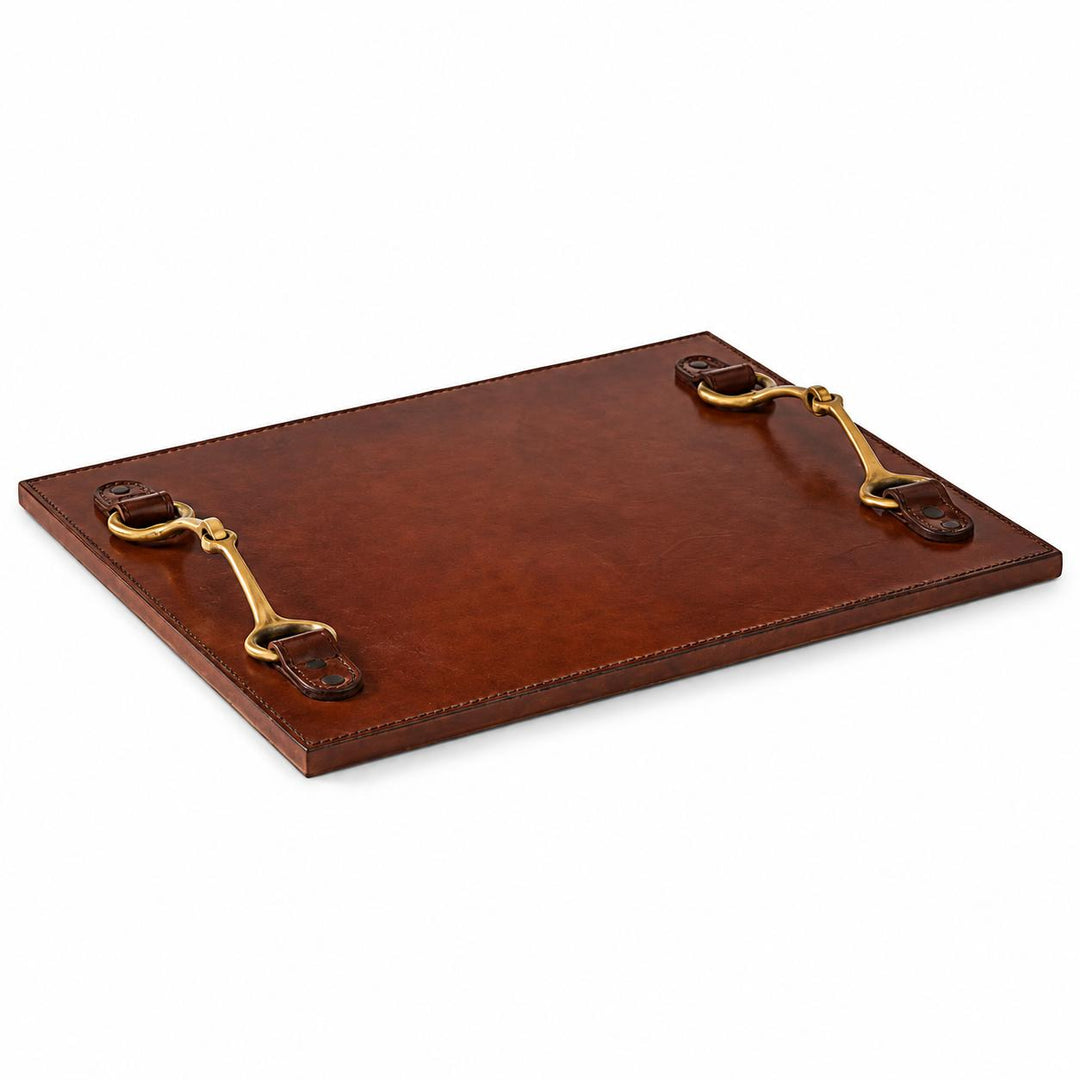 16" Leather Tray with Horse Bit Handles-Home/Giftware-Kevin's Fine Outdoor Gear & Apparel