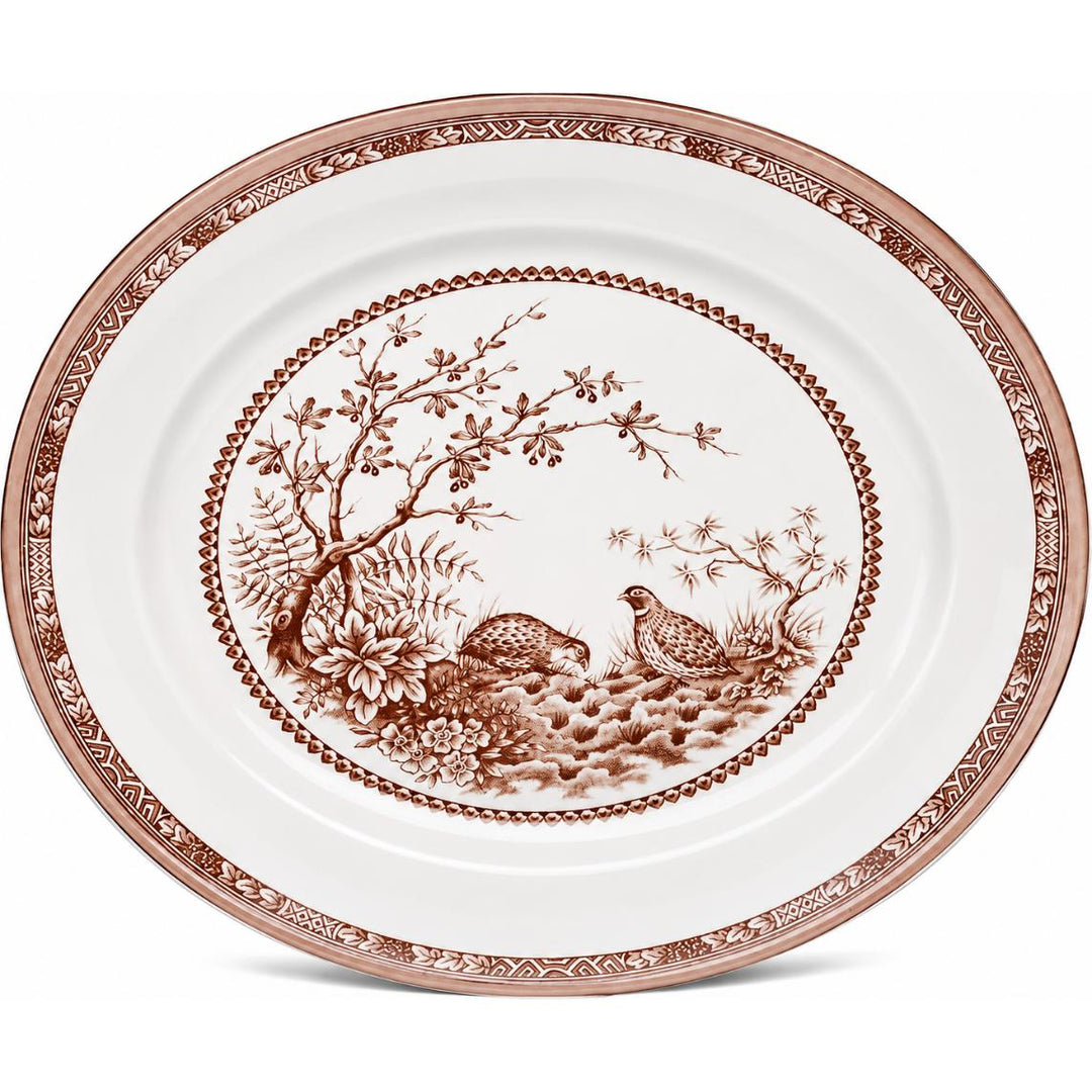 Quail China Oval Platter-Home/Giftware-Brown-Kevin's Fine Outdoor Gear & Apparel