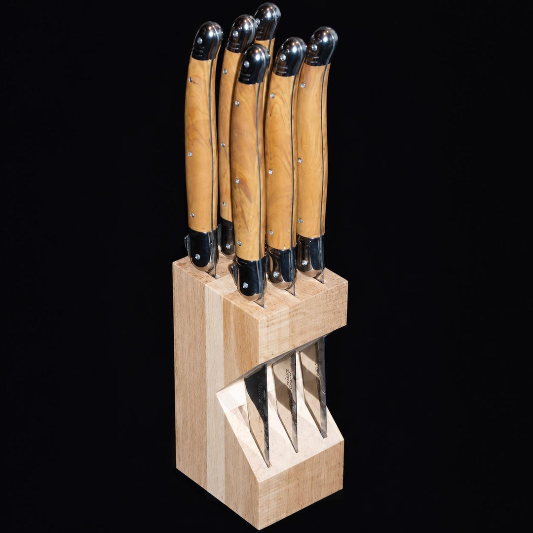Laguiole Debutant Steak Knife (Set of 6, Olive Wood)-Home/Giftware-Kevin's Fine Outdoor Gear & Apparel