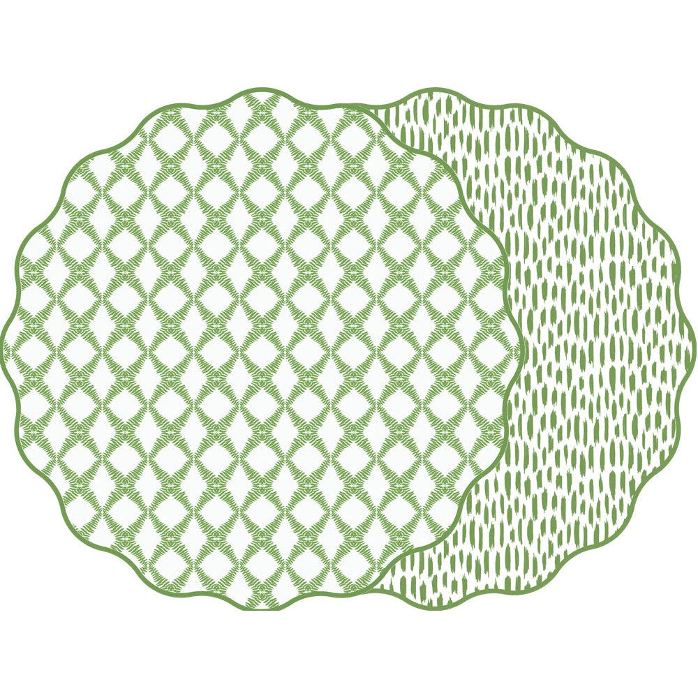 Holly Stuart Home Two Sided Cotton & Quill Trellis Placemats-Greenery-Kevin's Fine Outdoor Gear & Apparel