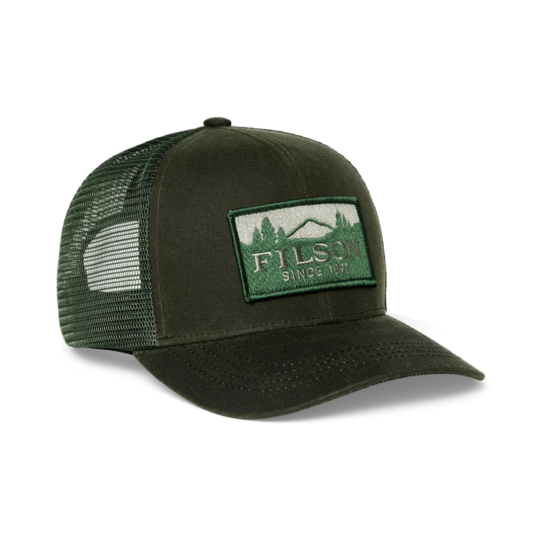 Filson Scenic Waxed Logger Mesh Cap-Men's Accessories-Otter Green-Kevin's Fine Outdoor Gear & Apparel