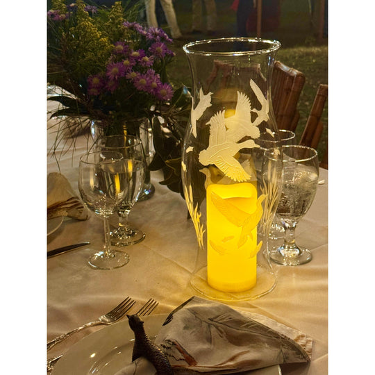 Kevin's Flighted Gamebird Etched Glass Hurricane-Lifestyle-Kevin's Fine Outdoor Gear & Apparel