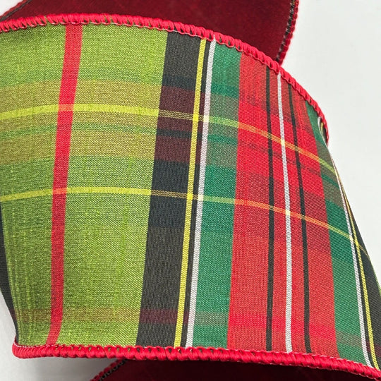 4" x 10yds Dupion Tradition Tartan Ribbon