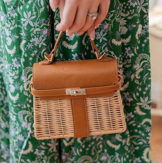 Celine Wicker Handbag-Women's Accessories-Kevin's Fine Outdoor Gear & Apparel