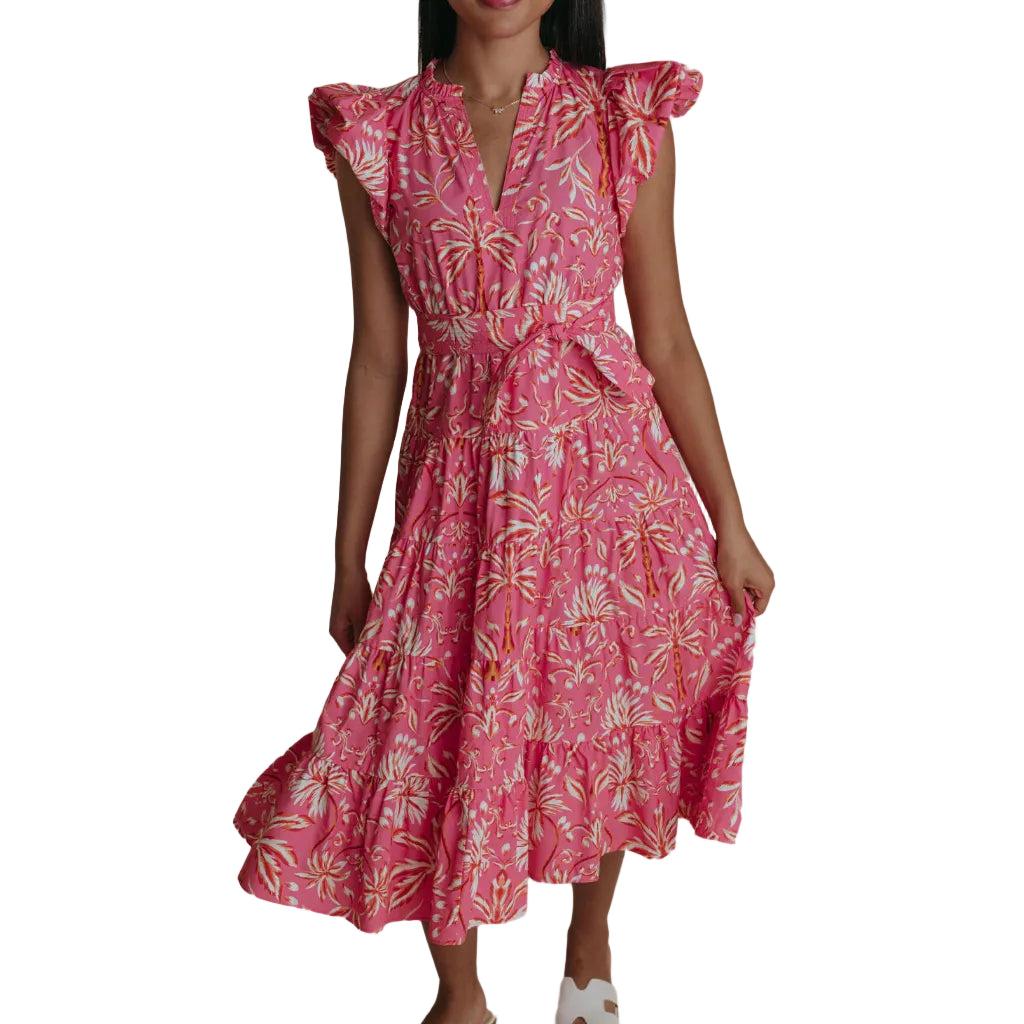 LaRoque Daphne Dress-Women's Clothing-Pink Palm-XS-Kevin's Fine Outdoor Gear & Apparel