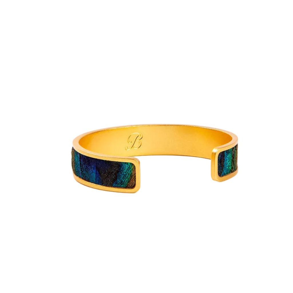 Brackish Mary Ann Peacock Feathers Thin Cuff Bracelet-Jewelry-Kevin's Fine Outdoor Gear & Apparel
