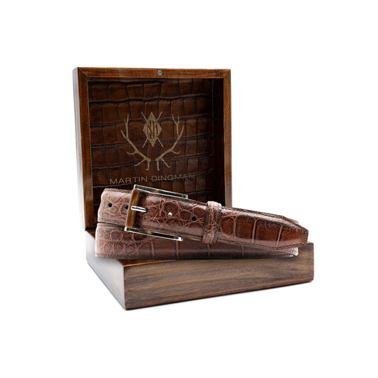 Martin Dingman Matte American Alligator Leather Belt-Men's Accessories-Kevin's Fine Outdoor Gear & Apparel