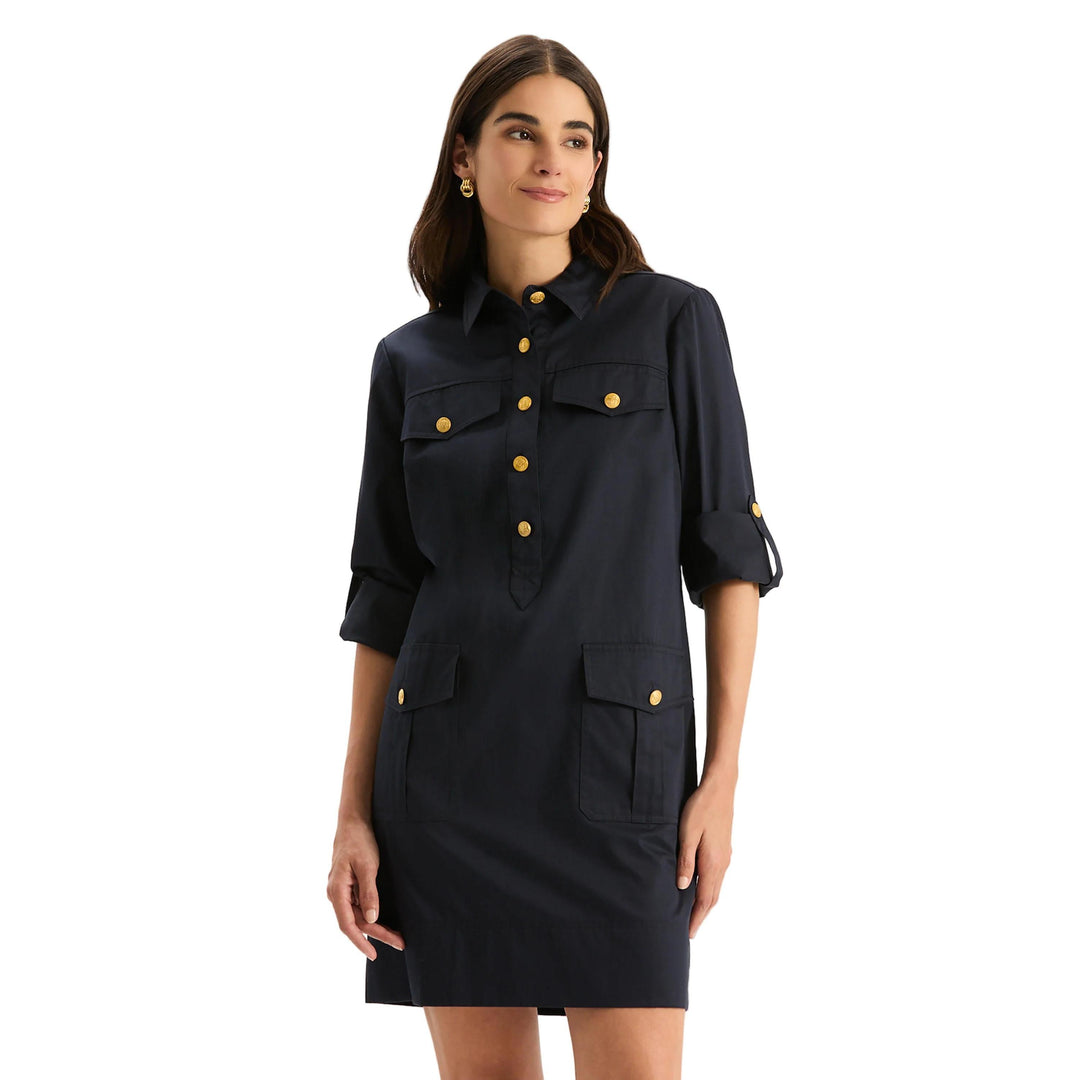 Tyler Boe Rory Cotton Shirtdress-Women's Clothing-Mid Navy-0-Kevin's Fine Outdoor Gear & Apparel