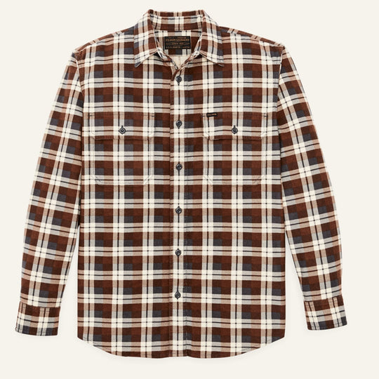 Filson Field Flannel Shirt-Men's Clothing-Brown/Gray Plaid-S-Kevin's Fine Outdoor Gear & Apparel