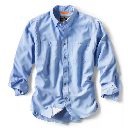 Orvis Tech Chambray Long-Sleeve Work Shirt-Men's Clothing-Medium Blue-M-Kevin's Fine Outdoor Gear & Apparel