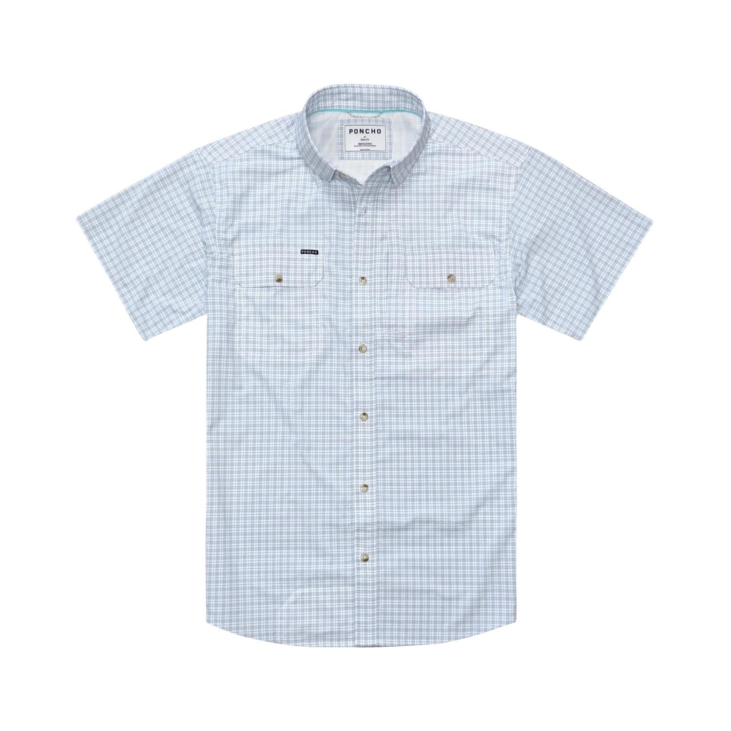 Poncho The Overcast Original Short Sleeve Shirt-Men's Clothing-Grey and Blue Plaid-Regular-S-Kevin's Fine Outdoor Gear & Apparel