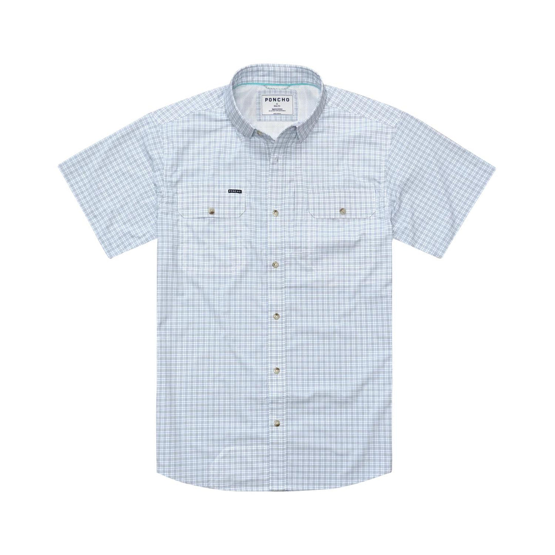 Poncho The Overcast Original Short Sleeve Shirt-Men's Clothing-Grey and Blue Plaid-Regular-S-Kevin's Fine Outdoor Gear & Apparel