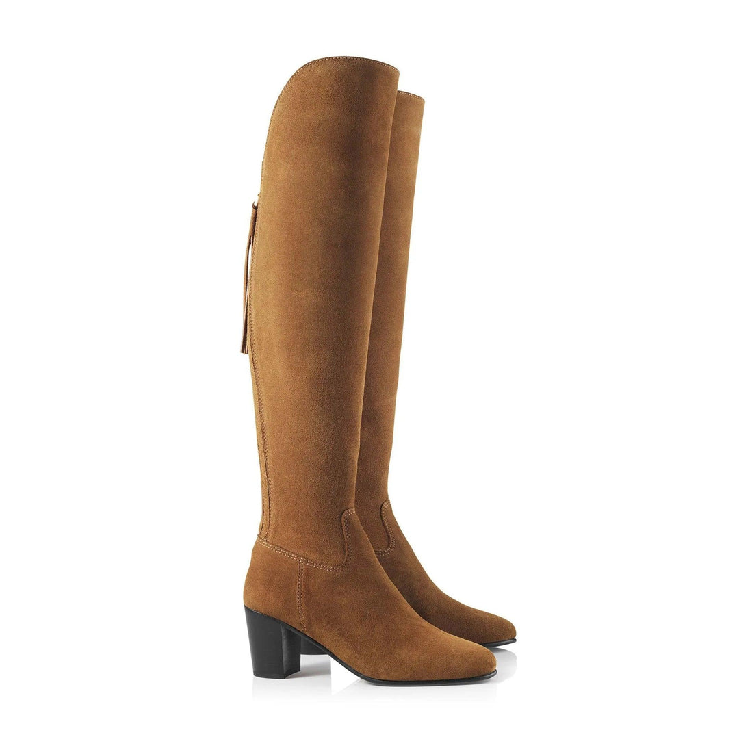 Fairfax & Favor Women's Heeled Amira Over-the-Knee Suede Boot-Women's Footwear-Tan-US 6/EU 37-Kevin's Fine Outdoor Gear & Apparel