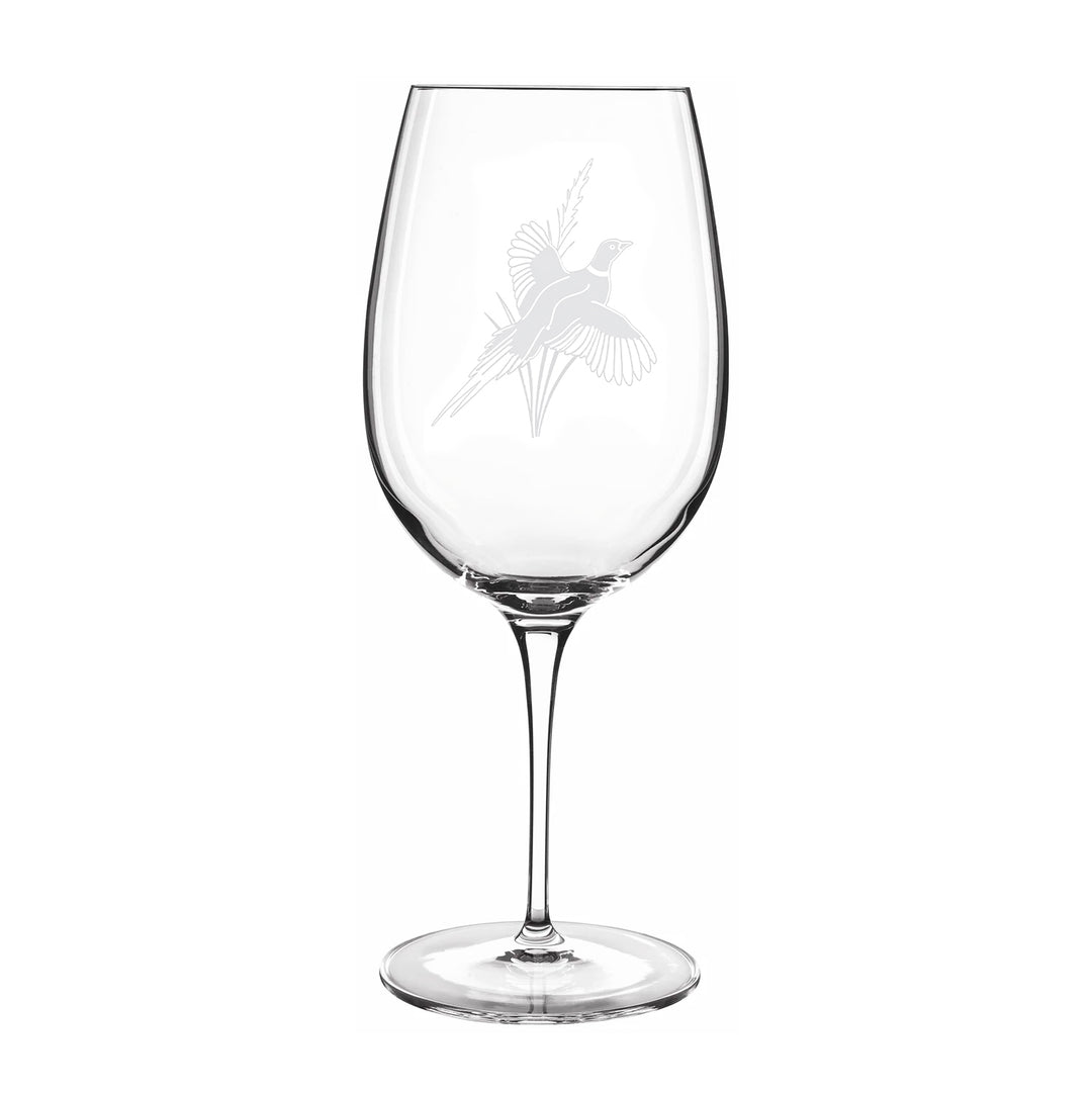 Kevin's Etched Crystal Red Wine Glass-Home/Giftware-Pheasant-Kevin's Fine Outdoor Gear & Apparel
