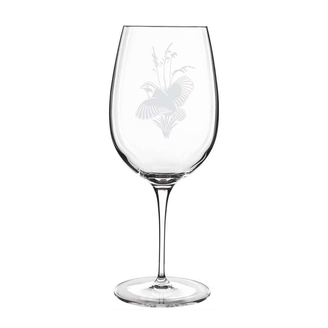 Kevin's Etched Crystal Red Wine Glass-Home/Giftware-Quail-Kevin's Fine Outdoor Gear & Apparel