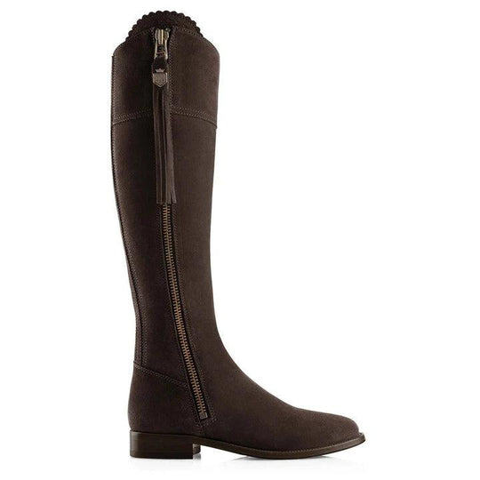 Fairfax & Favor Women's Regina Regular Calf Suede Boot-Women's Footwear-Chocolate-EU37/US6-Kevin's Fine Outdoor Gear & Apparel