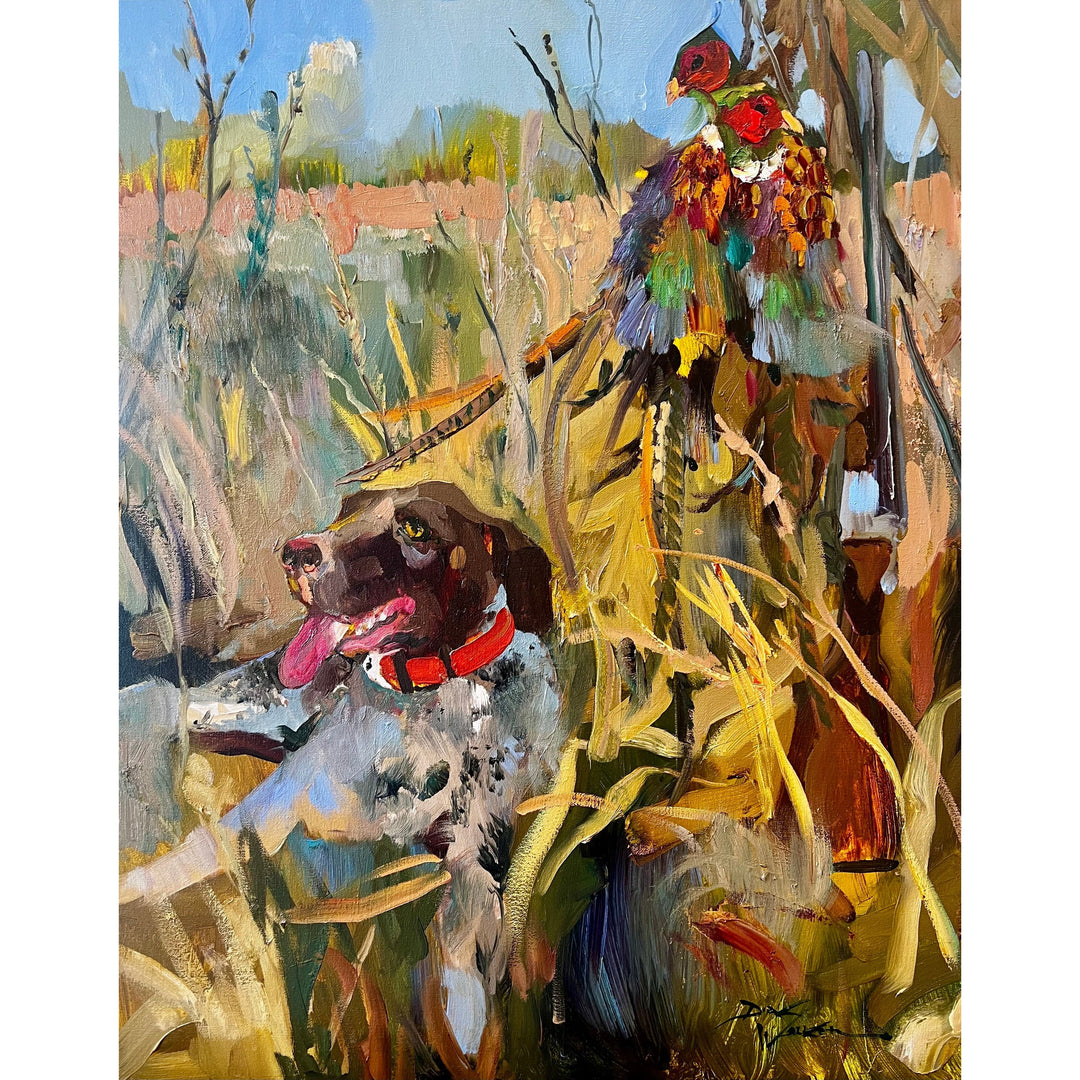 "Well Deserved Rest- GSP & Pheasants" Painting by Dirk Walker-Home/Giftware-Kevin's Fine Outdoor Gear & Apparel