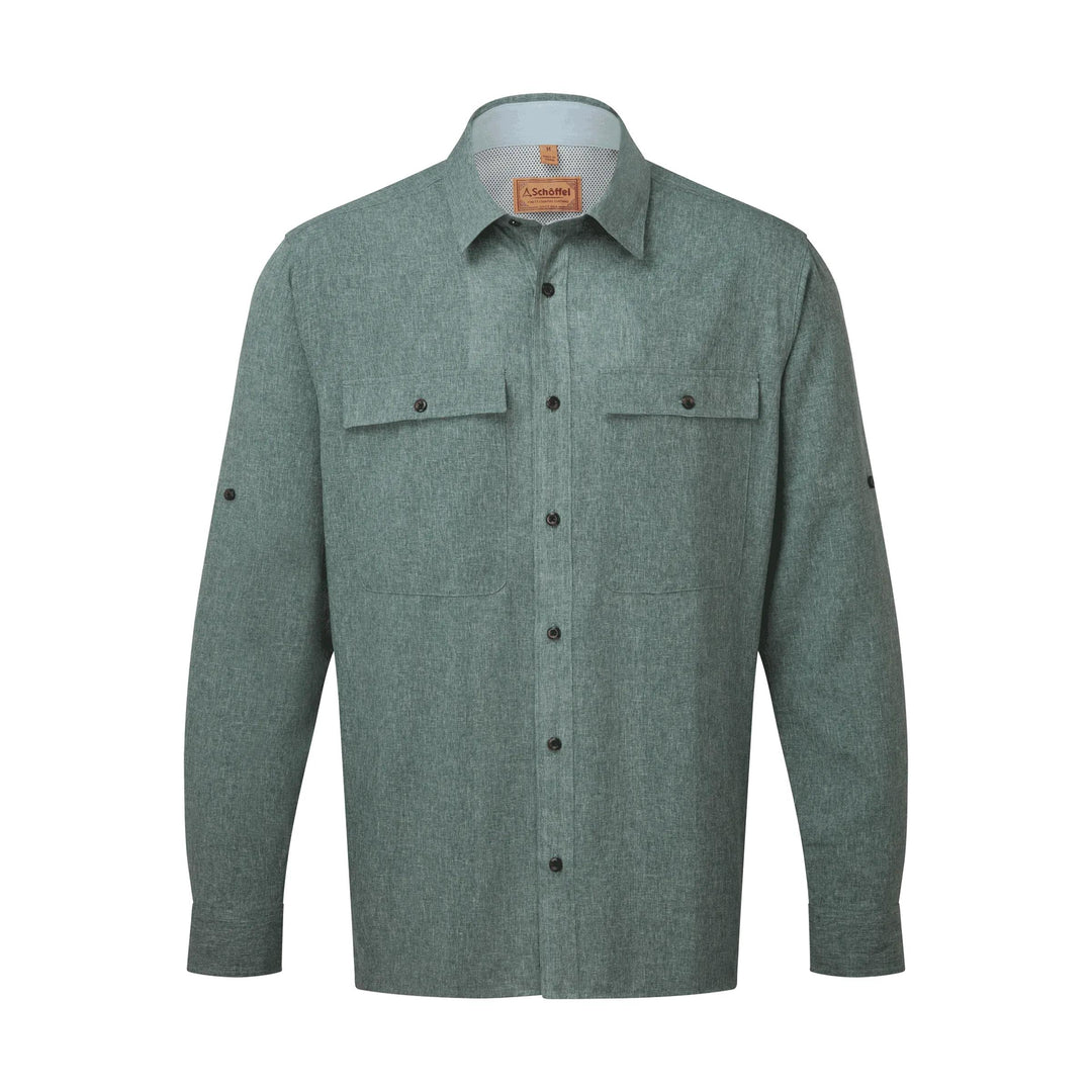 Schoffel Men's Findhorn Technical Fishing Shirt-Men's Clothing-Dark Olive Check-M-Kevin's Fine Outdoor Gear & Apparel