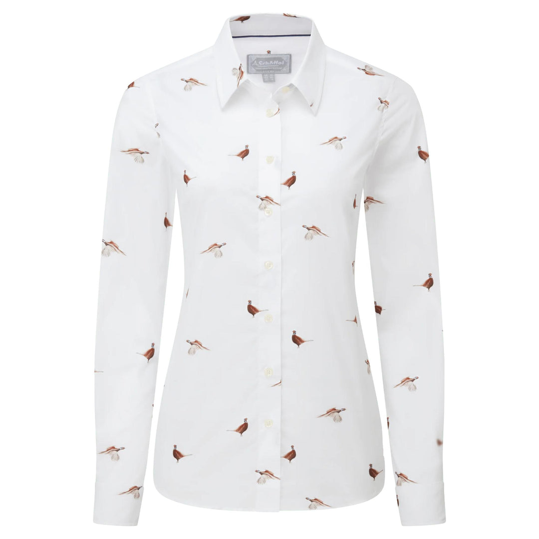 Schoffel Ladies Norfolk Shirt-Women's Clothing-New Pheasant Print-US4/UK8-Kevin's Fine Outdoor Gear & Apparel