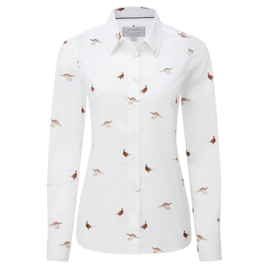 Schoffel Ladies Norfolk Shirt-Women's Clothing-New Pheasant Print-US4/UK8-Kevin's Fine Outdoor Gear & Apparel