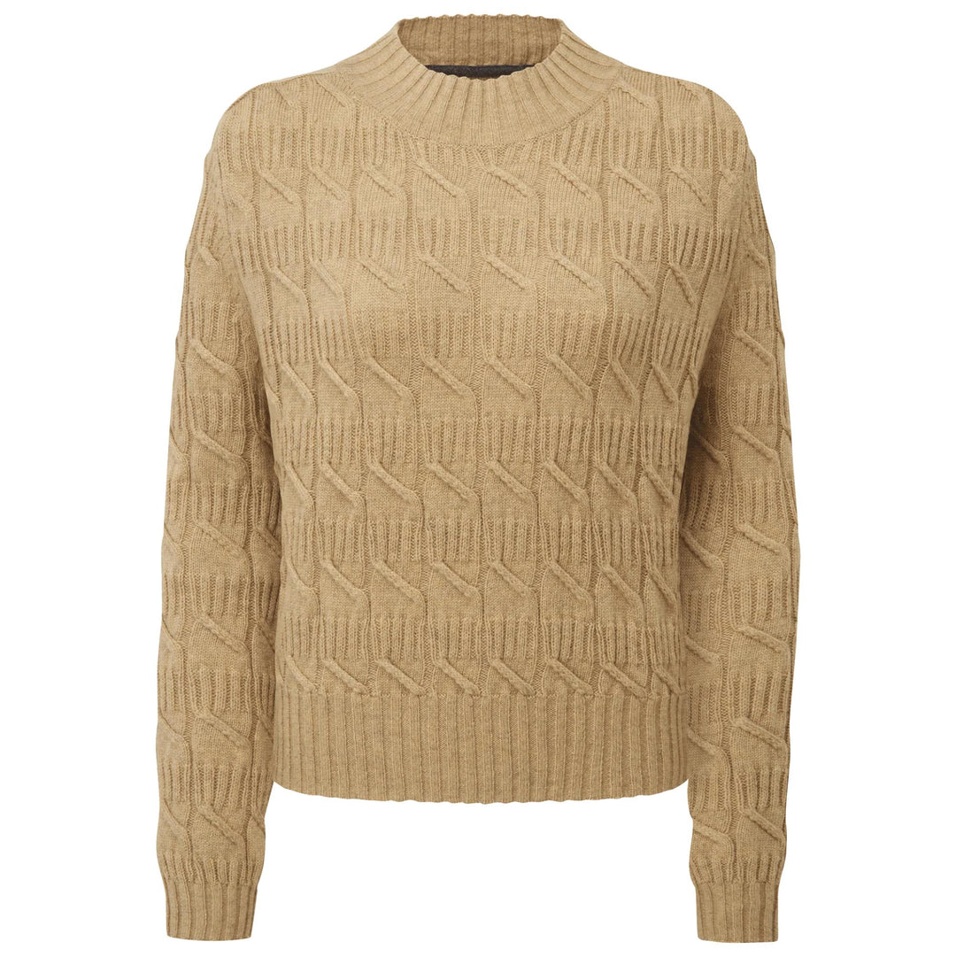 Schoffel Ladies Sandsend Cable Jumper-Women's Clothing-Warm Sand-US4/UK8-Kevin's Fine Outdoor Gear & Apparel