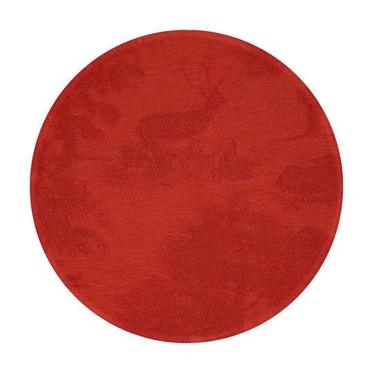 Souveraine European Linen Round Placemat-Home/Giftware-Red-15"-Kevin's Fine Outdoor Gear & Apparel
