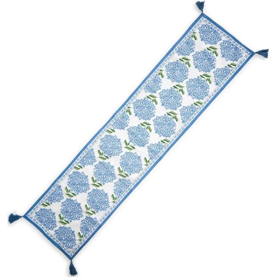 Hydrangea Table Runner with Tassel Accents-Home/Giftware-Kevin's Fine Outdoor Gear & Apparel