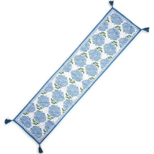 Hydrangea Table Runner with Tassel Accents-Home/Giftware-Kevin's Fine Outdoor Gear & Apparel