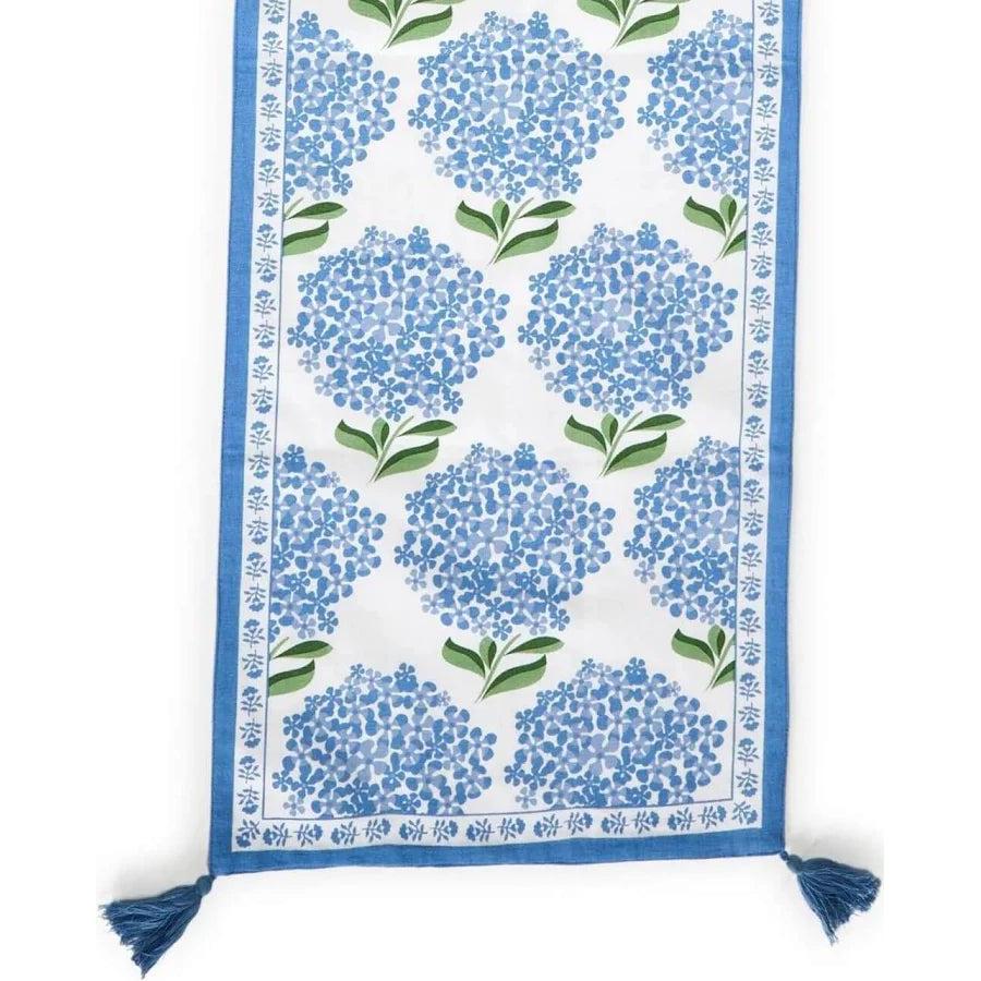 Hydrangea Table Runner with Tassel Accents-Home/Giftware-Kevin's Fine Outdoor Gear & Apparel