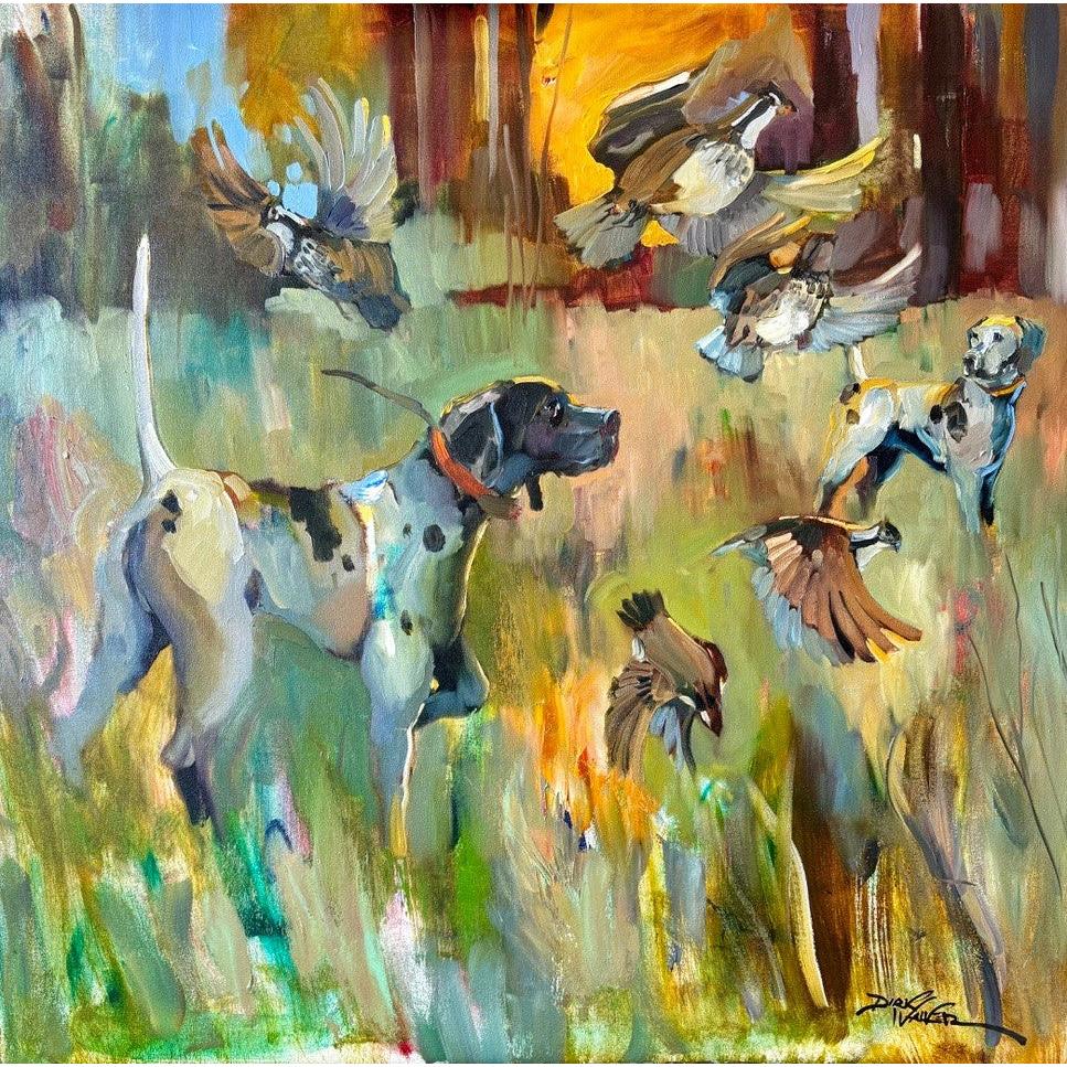 "Last Covey Flush Of The Day" Painting by Dirk Walker-Home/Giftware-Kevin's Fine Outdoor Gear & Apparel