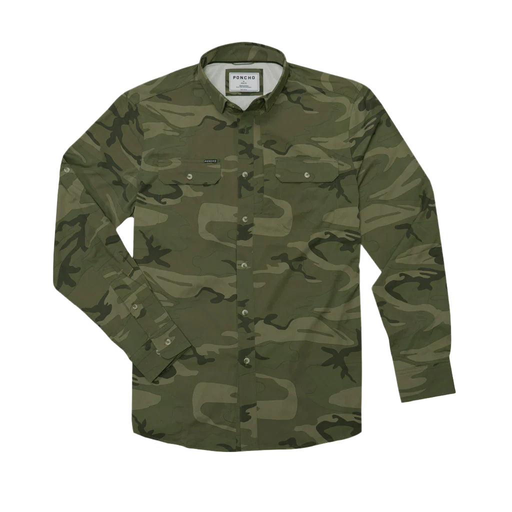 Poncho The Torcaza Original Long Sleeve Shirt-Men's Clothing-Dark Camo-Regular-S-Kevin's Fine Outdoor Gear & Apparel