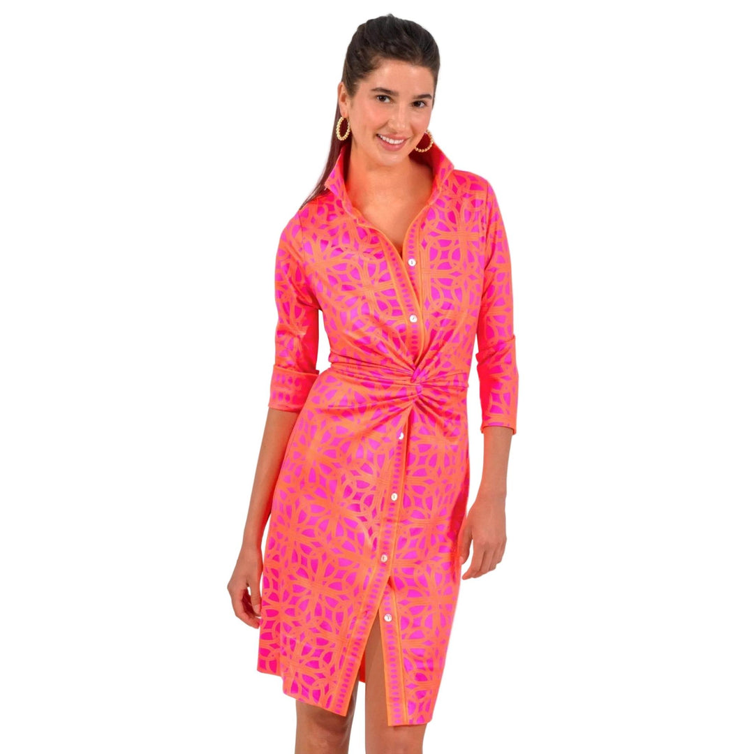 Gretchen Scott Twist & Shout Dress-Women's Clothing-Shocking Pink-XS-Kevin's Fine Outdoor Gear & Apparel