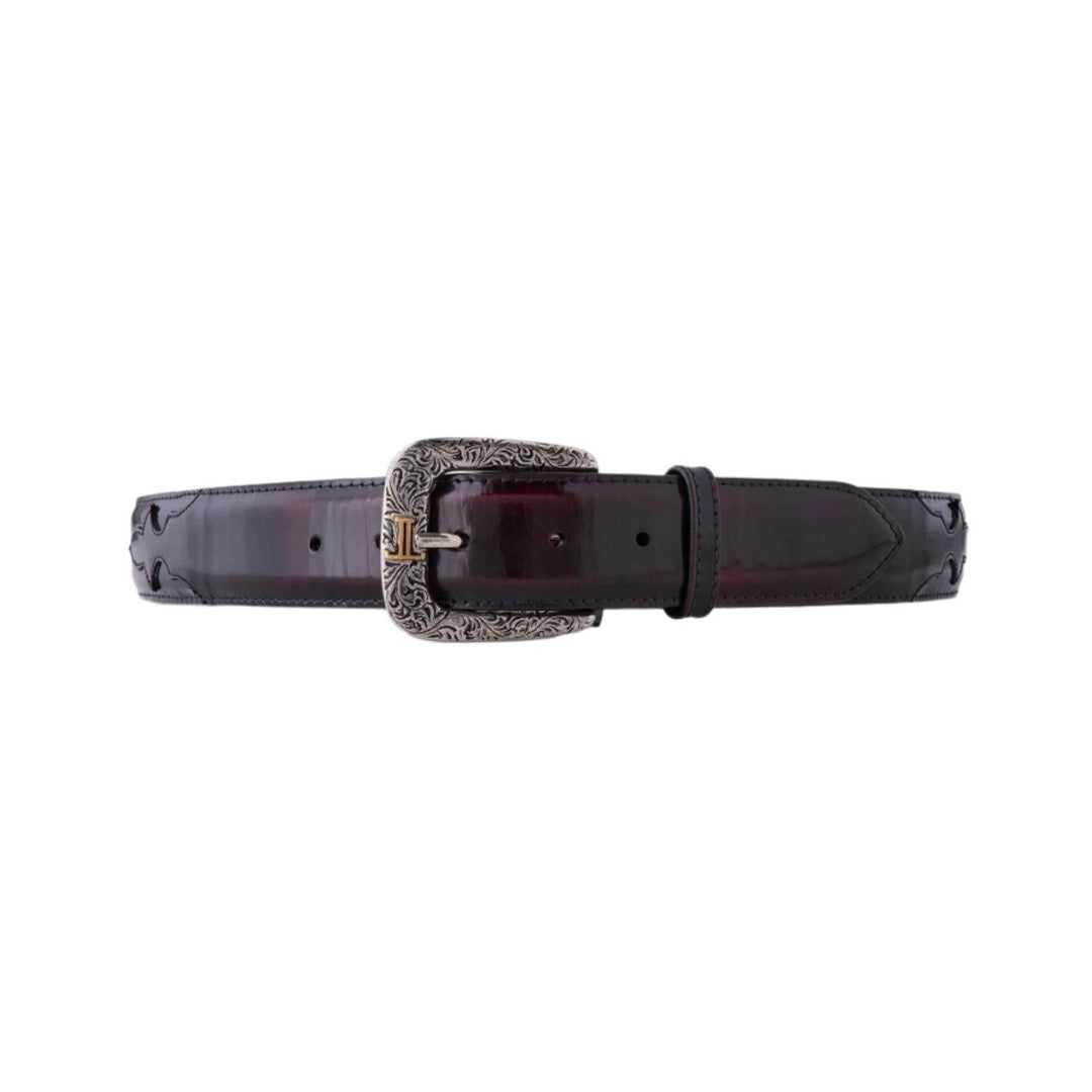 Lucchese Smooth Goat Belt-Men's Accessories-Black Cherry-34-Kevin's Fine Outdoor Gear & Apparel