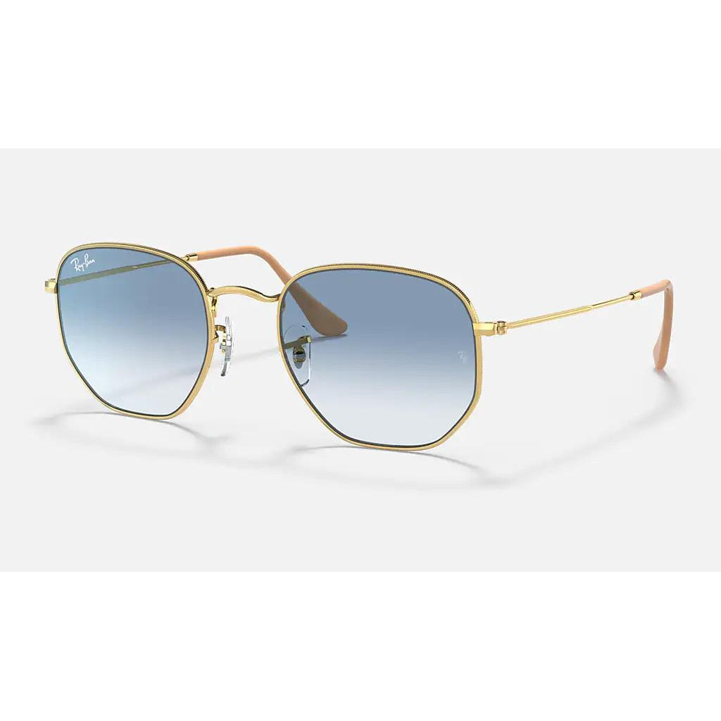 Ray Ban Hexagonal Sunglasses-Sunglasses-Gold-Light Blue Gradient-Kevin's Fine Outdoor Gear & Apparel