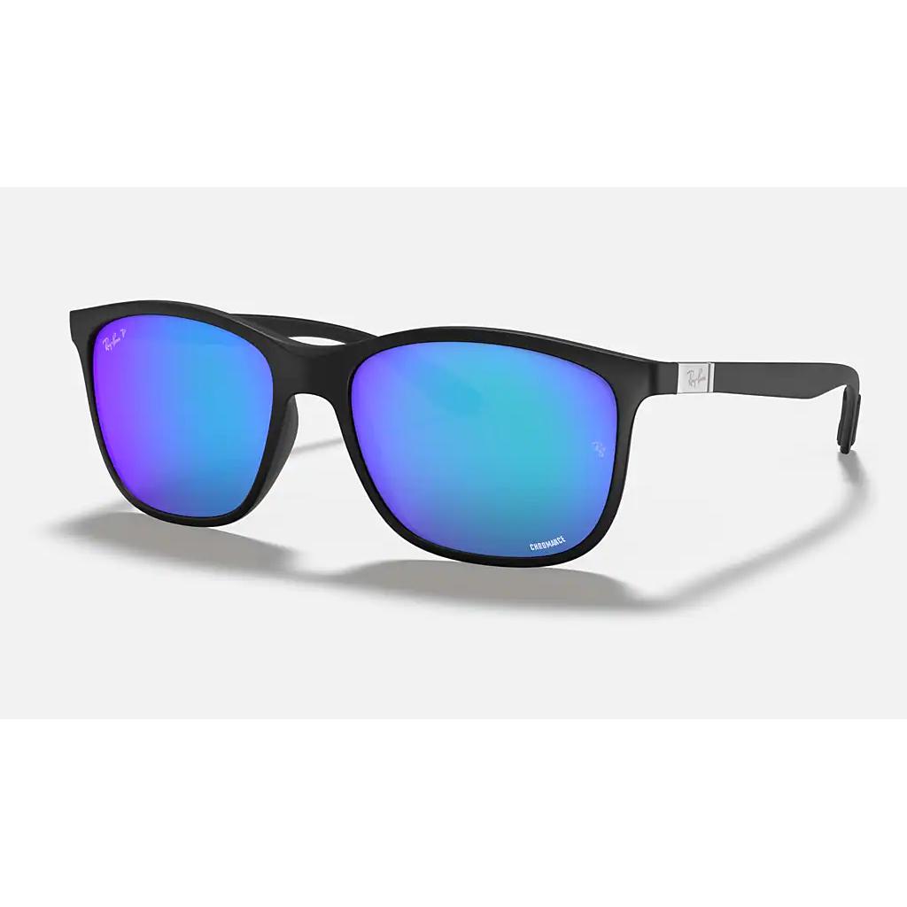 Ray Ban Chromance Sunglasses-Sunglasses-Matte Black-Green Mirror Blue-Kevin's Fine Outdoor Gear & Apparel