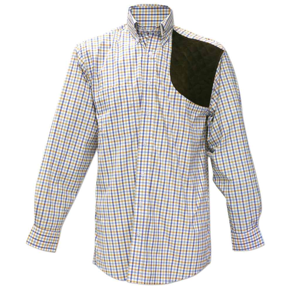 Kevin's Performance Orange/Blue Plaid Left Hand Shooting Shirt-MENS CLOTHING-Kevin's Fine Outdoor Gear & Apparel