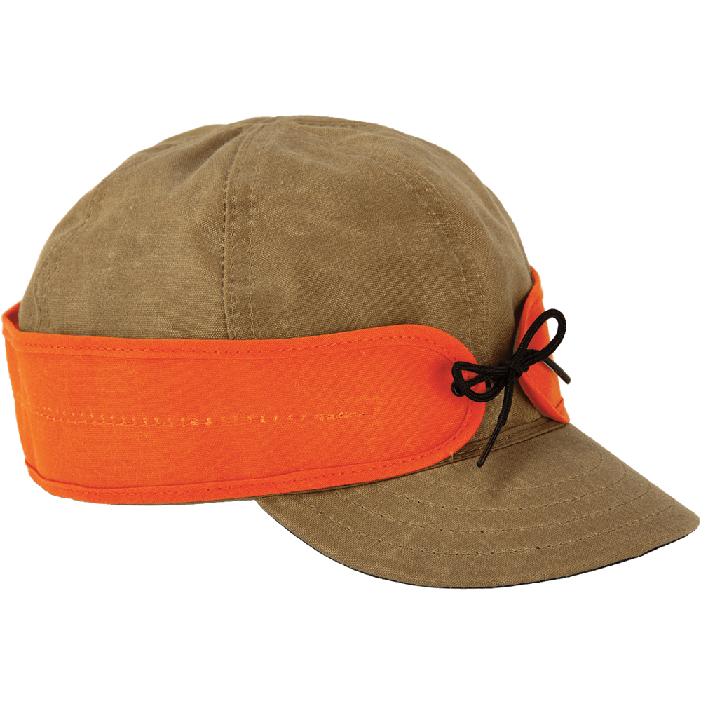 Stormy Kromer Waxed Cotton Cap-Men's Accessories-Sand/Blaze Orange-7 1/4-Kevin's Fine Outdoor Gear & Apparel