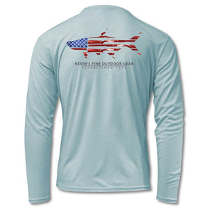 Kevin's Gun Flag Tarpon Long Sleeve Performance T-Shirt-T-Shirts-ARTIC BLUE-S-Kevin's Fine Outdoor Gear & Apparel