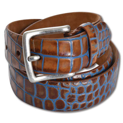 Kevin's 1 3/8" Two Tone Embossed Croc Belt
