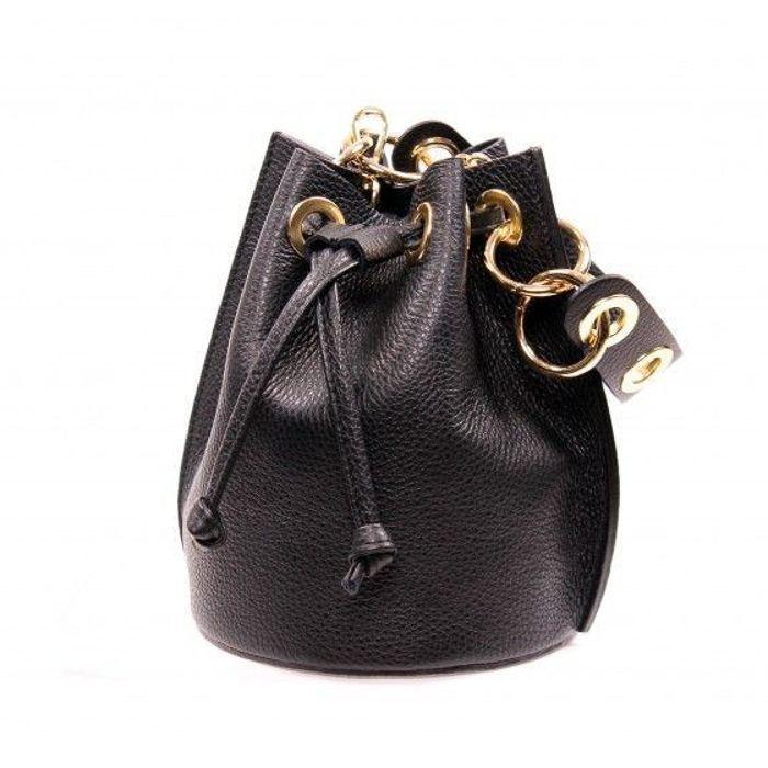 Kevin's Ladies Mini Bucket Bag-Handbags-BLACK LEATHER-Kevin's Fine Outdoor Gear & Apparel