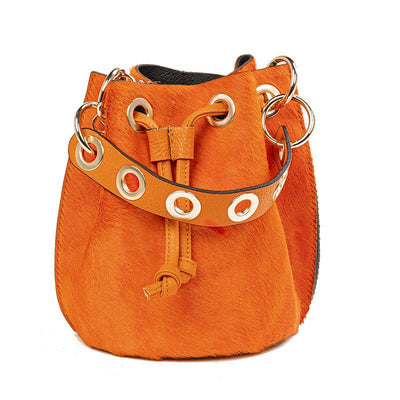 Italian Made Mini Bucket Bag-Handbags-ORANGE-Kevin's Fine Outdoor Gear & Apparel