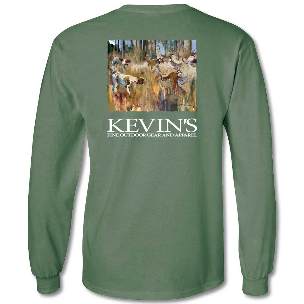 Kevin's Dirk Walker On Point Flushed Covey Long Sleeve T-Shirt-Men's Clothing-Light Green-S-Kevin's Fine Outdoor Gear & Apparel