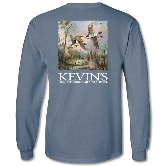 Kevin's Dirk Walker Pintails in Flight Long Sleeve T-Shirt-Men's Clothing-ICE BLUE-S-Kevin's Fine Outdoor Gear & Apparel