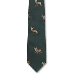 Kevin's Finest Stag Silk Tie-MENS CLOTHING-GREEN-Kevin's Fine Outdoor Gear & Apparel